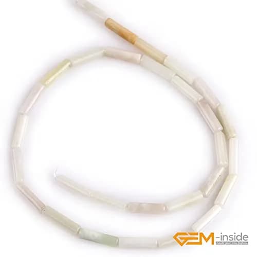 GEM-Inside 4x12mm Column Tube Hua Show Jade Gemstone Loose Beads thumbnail 2