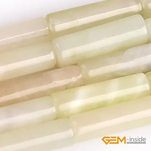 GEM-Inside 4x12mm Column Tube Hua Show Jade Gemstone Loose Beads thumbnail 3