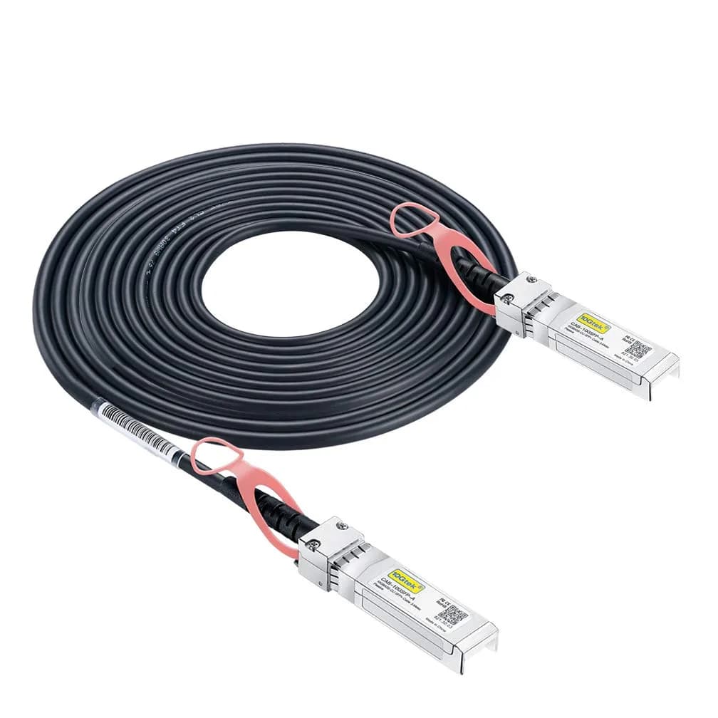 10Gtek SFP+ DAC Twinax Cable 3m (10ft) | 10Gbps Passive Direct Attach Copper Cable for Cisco, Ubiquiti, Meraki — x1 / 10G SFP+ (Active) / 7m