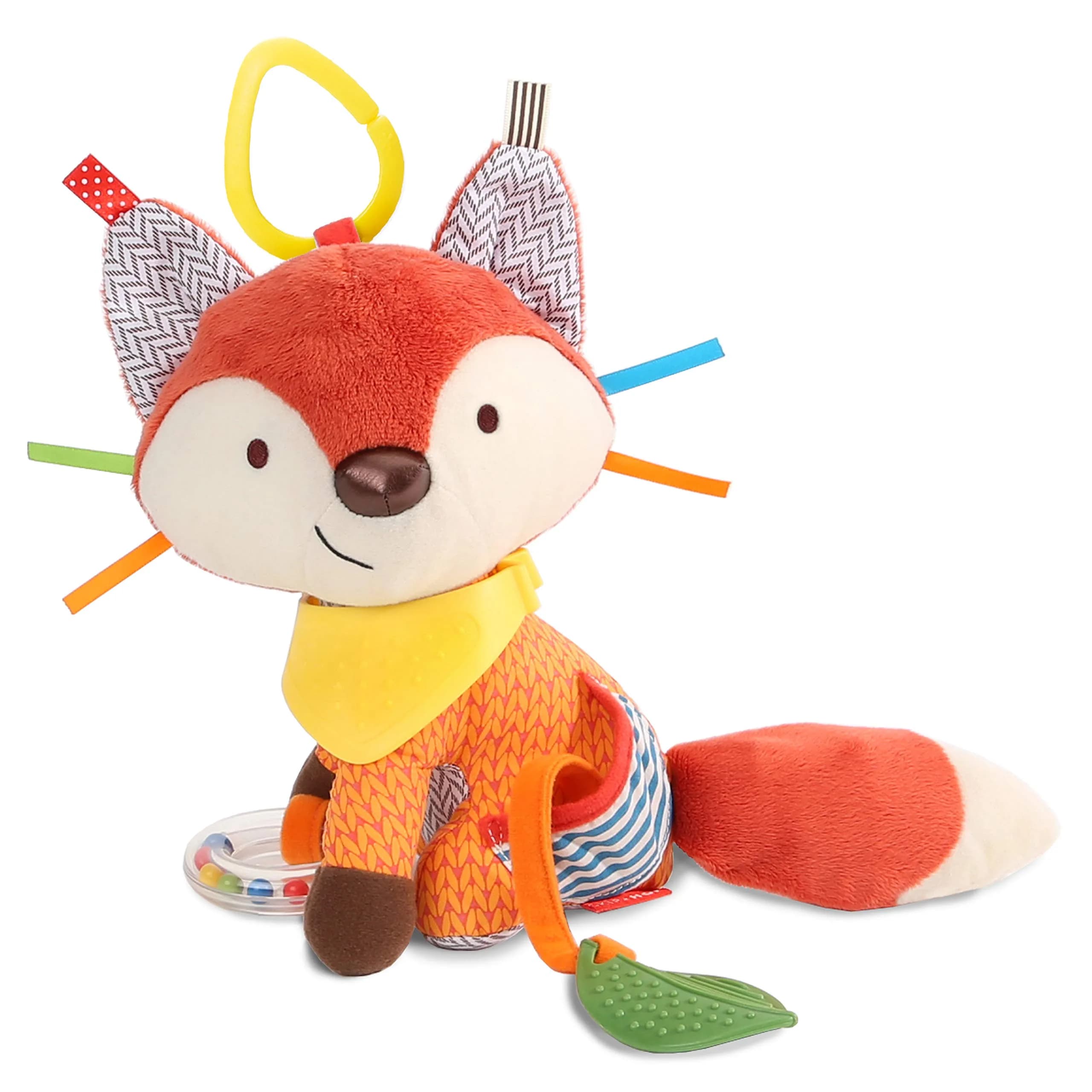 Skip Hop Bandana Buddies Baby Activity and Teething Toy with Multi-Sensory Rattle and Textures, Fox (120g / 4.2oz) - main product image