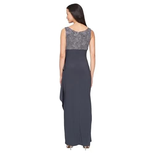 Alex Evenings Womens Empire Waist Bolero Jacket Dress 14P | Evening Formal Wear with Ruched Skirt thumbnail 4