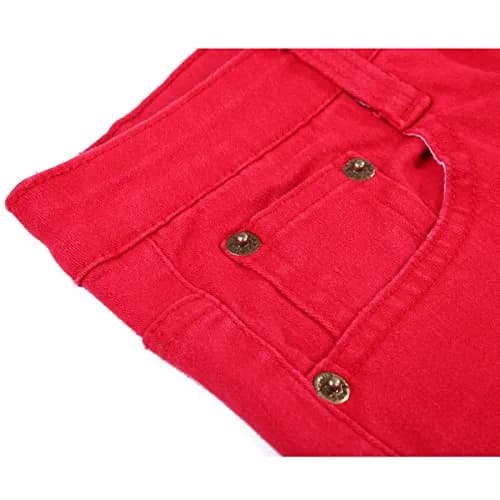 HDE Women's Mid-Rise Stretchy Denim Slim Fit Skinny Jeans (Red, Small) | Curvy Fit Comfort & Style thumbnail 7