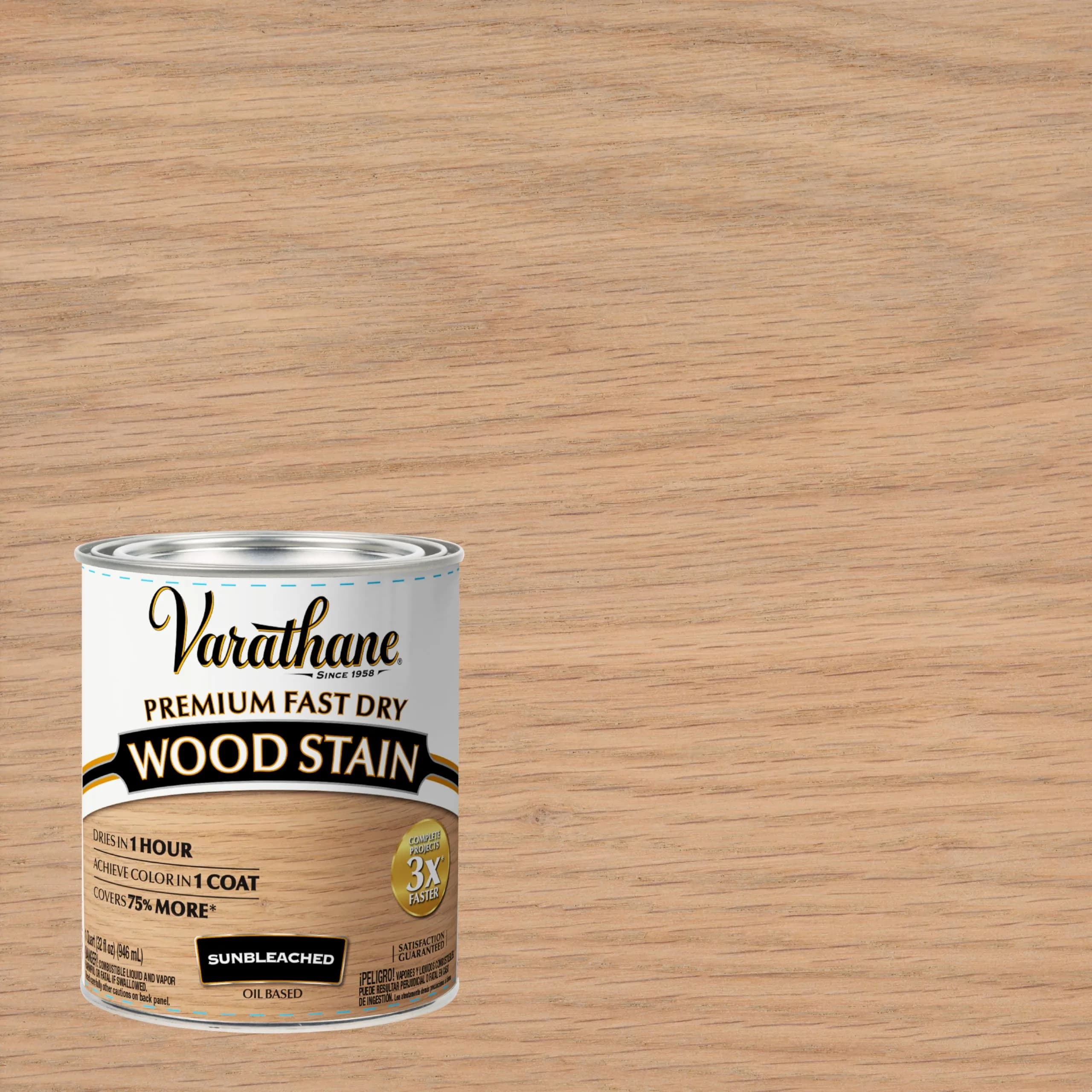 Varathane Premium Fast Dry Sunbleached Wood Stain 946ml (1 Quart) | One Coat Coverage, 1 Hour Dry Time - view 2