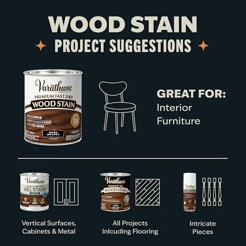 Varathane Premium Fast Dry Ebony Wood Stain 946ml (1 Quart) | One Coat Coverage, 1 Hour Dry Time thumbnail 8