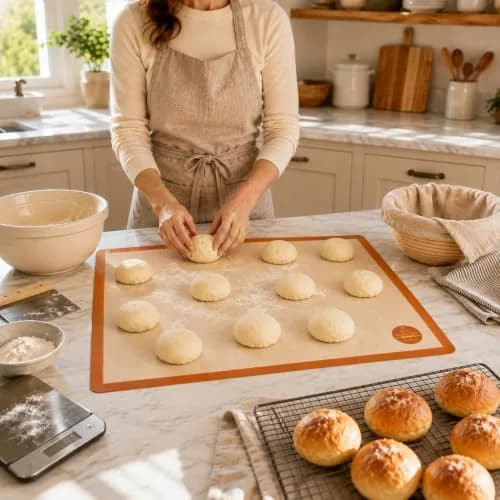 Mrs. Anderson's Baking Non-Stick Silicone Baking Mat - Reusable Oven Liner & Pastry Mat - For Breads, Cookies, Roasting & More - Baker’s Essentials - Heat-Resistant to 480°F - Full-Size Baking Mat thumbnail 5