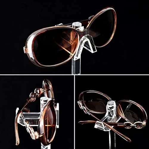 MOOCA 3-Piece Acrylic Eyewear Riser Display Stand for Sunglasses | Modern Clear Acrylic Eyewear Organizer (2 3/4"W x 2 3/4"D x 3"H) thumbnail 3