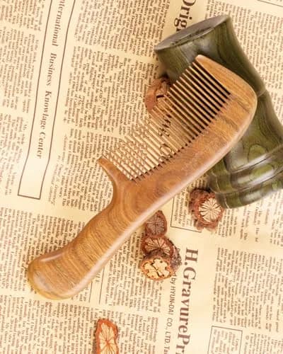 Breezelike Wooden Hair Comb Sandalwood Fine Tooth | Natural, Static-Free, Stress-Relief (70-120 chars) thumbnail 7
