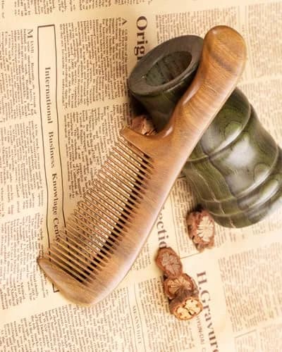 Breezelike Wooden Hair Comb Sandalwood Fine Tooth | Natural, Static-Free, Stress-Relief (70-120 chars) thumbnail 8