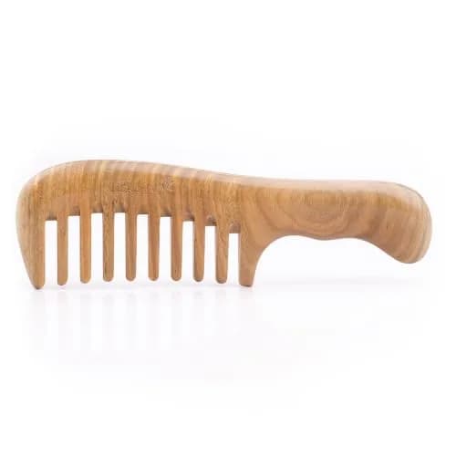 Breezelike Wooden Wide Tooth Hair Comb 7.1" | Detangling & Scalp Massage thumbnail 2