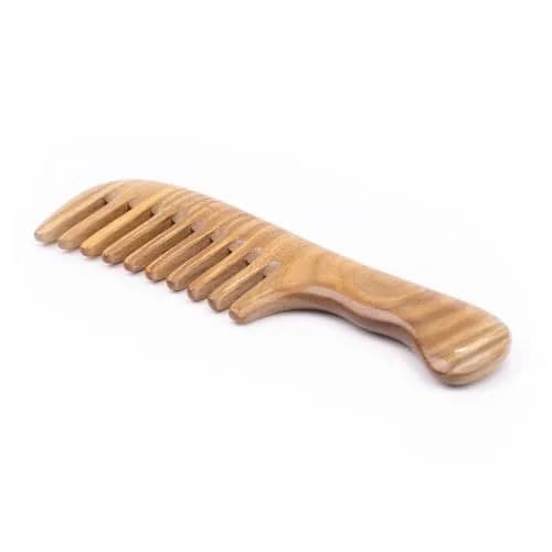 Breezelike Wooden Wide Tooth Hair Comb 7.1" | Detangling & Scalp Massage thumbnail 3