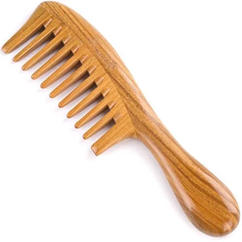Breezelike Wide Tooth Hair Comb for Curly Hair | Wooden Detangling Comb with Natural Sandalwood (8") thumbnail 1