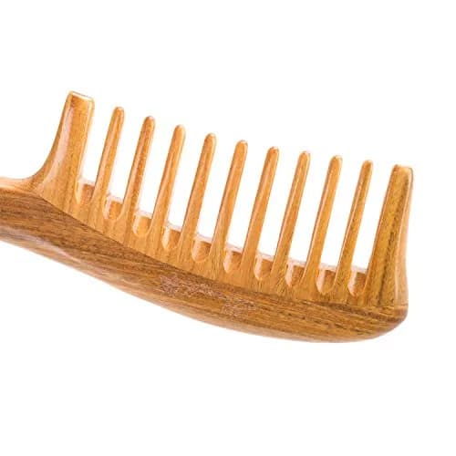 Breezelike Wide Tooth Hair Comb for Curly Hair | Wooden Detangling Comb with Natural Sandalwood (8") thumbnail 4