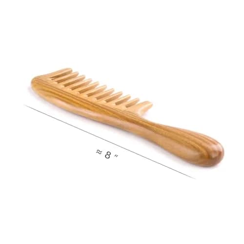 Breezelike Wide Tooth Hair Comb for Curly Hair | Wooden Detangling Comb with Natural Sandalwood (8") thumbnail 2