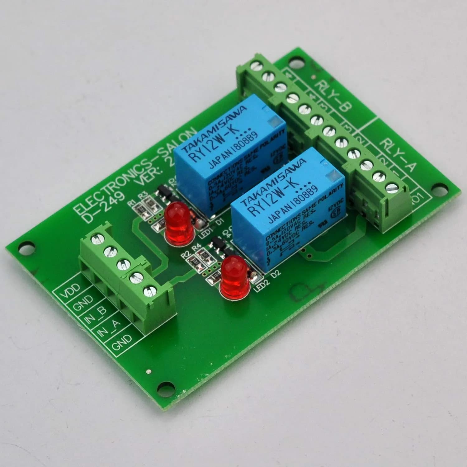 Electronics-Salon 2 DPDT Signal Relay Module Board DC 12V | For Arduino Raspberry-Pi 8051 PIC - view 2