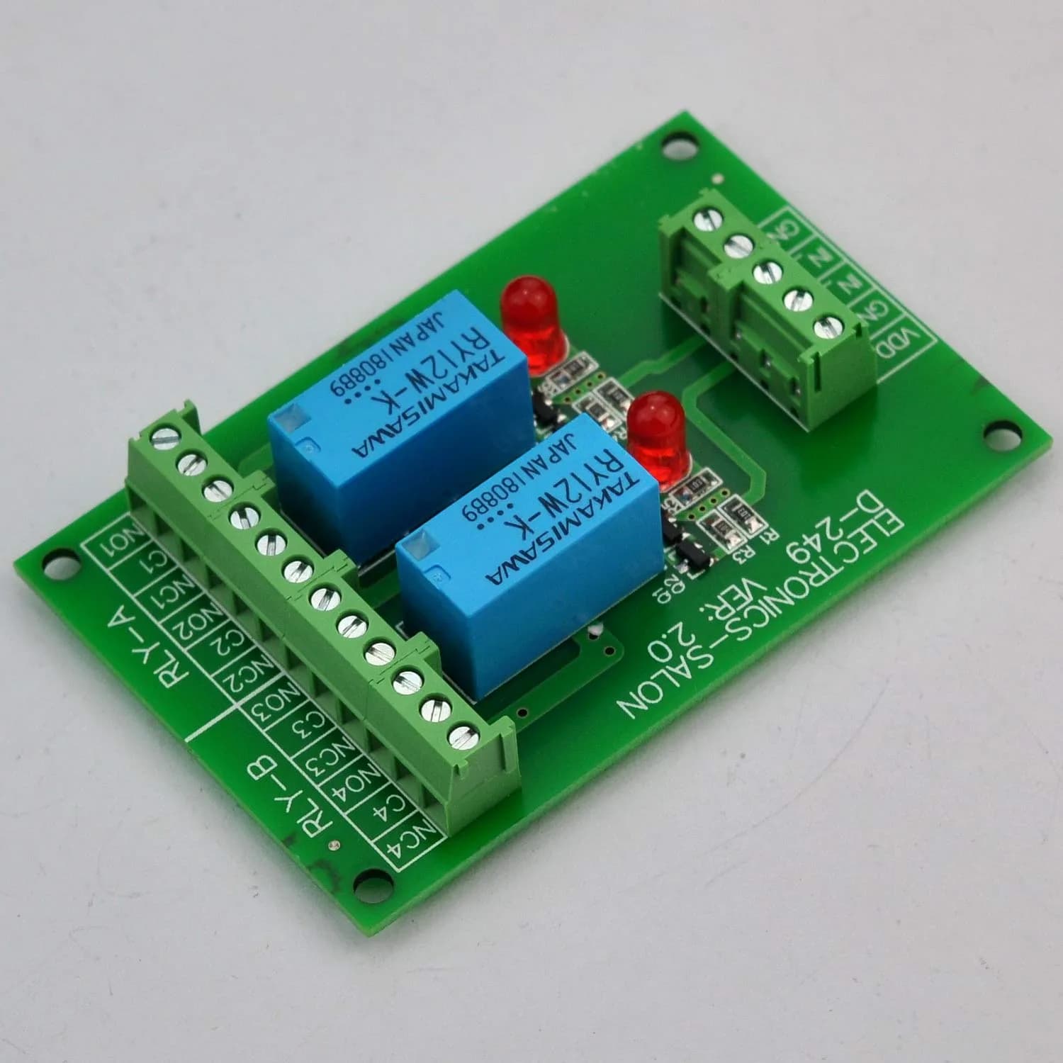 Electronics-Salon 2 DPDT Signal Relay Module Board DC 12V | For Arduino Raspberry-Pi 8051 PIC - view 3