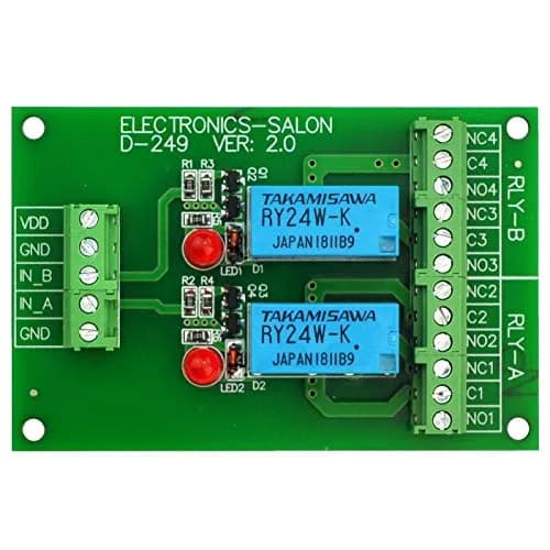 Electronics-Salon 2 DPDT Signal Relay Module Board DC 24V | for Arduino Raspberry-Pi thumbnail 1