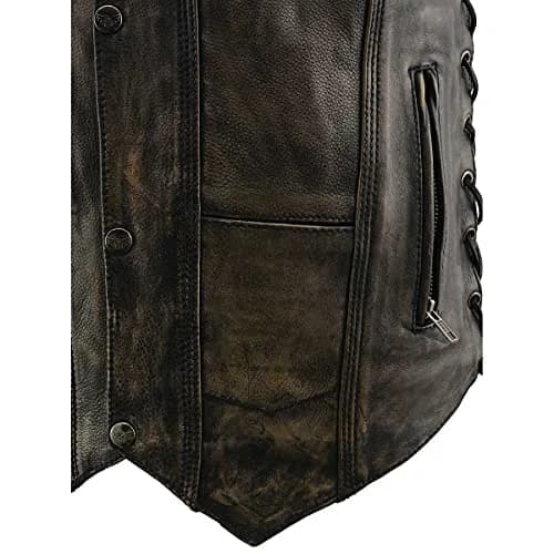 Milwaukee Leather MLM3540 Men's Distressed Brown 10 Pocket Motorcycle Leather Vest | Vintage Worn Look, 4X-Large thumbnail 7