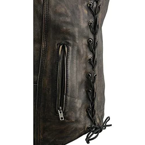 Milwaukee Leather MLM3540 Men's Distressed Brown 10 Pocket Motorcycle Leather Vest | Vintage Worn Look, 4X-Large thumbnail 8
