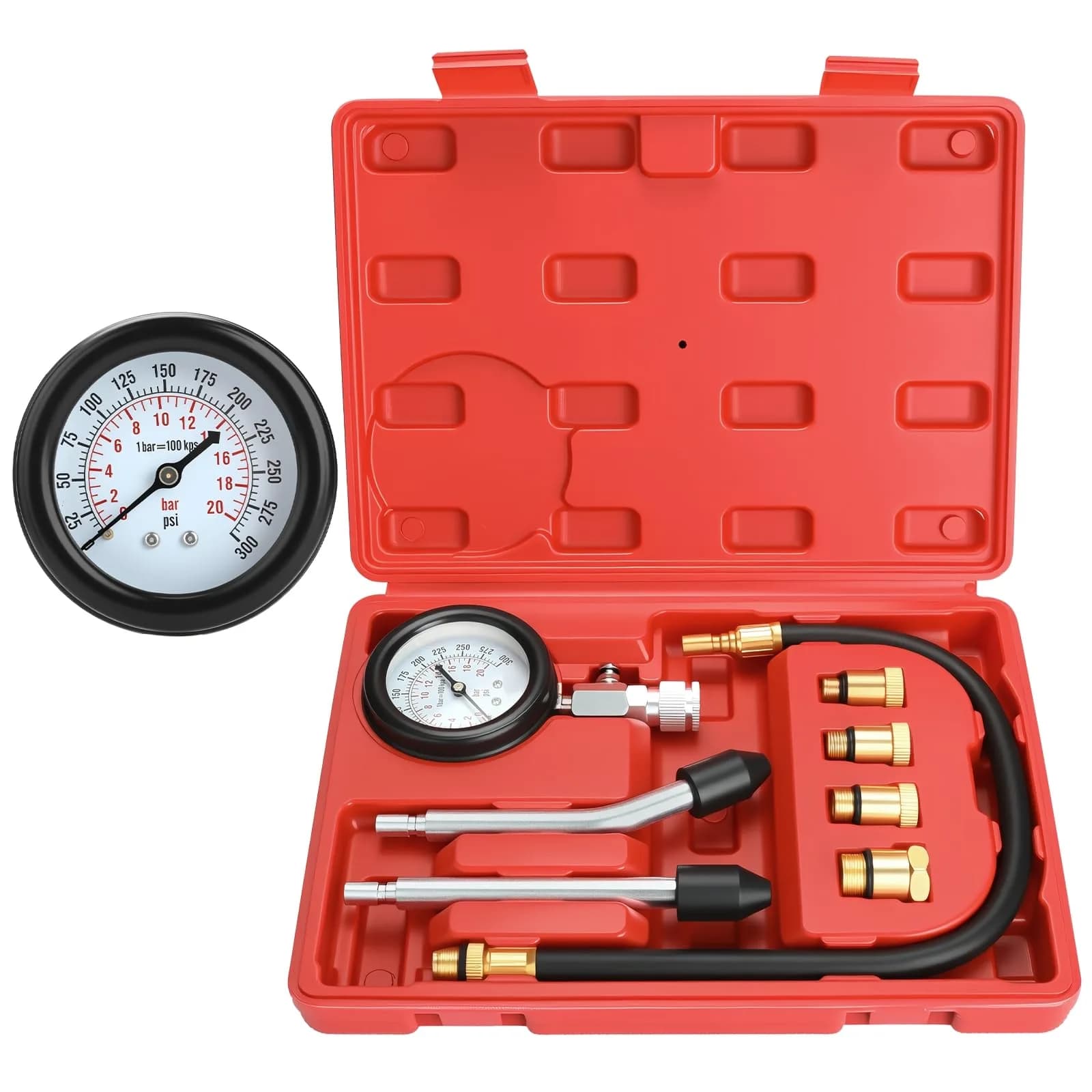 BETOOLL HW0130 Petrol Engine Cylinder Compression Tester Kit 8pcs | Accurate Diagnosis for Petrol Engines - main product image