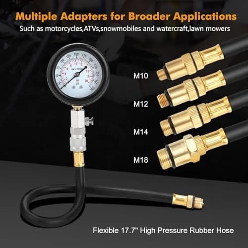 BETOOLL HW0130 Petrol Engine Cylinder Compression Tester Kit 8pcs | Accurate Diagnosis for Petrol Engines thumbnail 5
