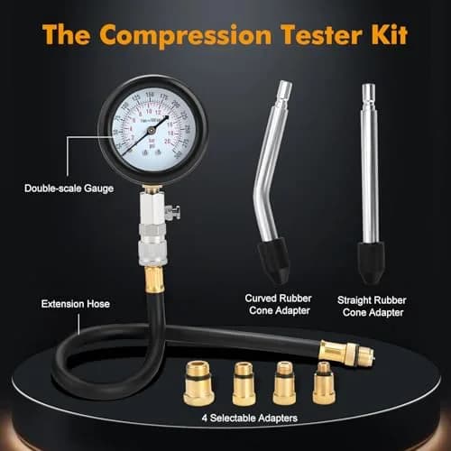 BETOOLL HW0130 Petrol Engine Cylinder Compression Tester Kit 8pcs | Accurate Diagnosis for Petrol Engines thumbnail 2