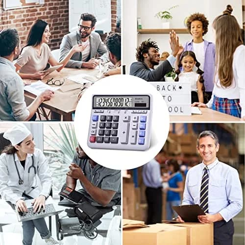 Comix Desktop Calculator 12 Digits White | Large Button, Clear LCD Display for Office & Home thumbnail 7