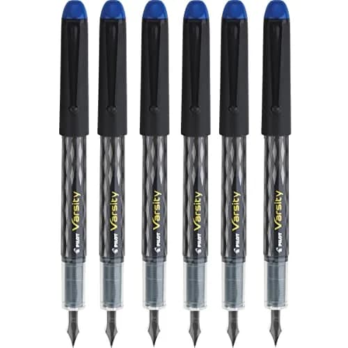 Pilot Varsity Disposable Fountain Pens, Blue Ink, Medium Point | Smooth, Refillable Fountain Pen for Students & Professionals thumbnail 1