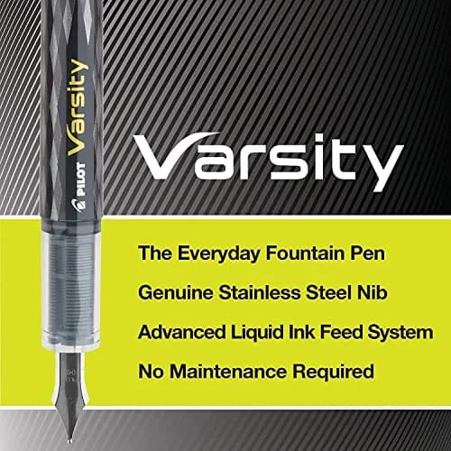 Pilot Varsity Disposable Fountain Pens, Blue Ink, Medium Point | Smooth, Refillable Fountain Pen for Students & Professionals thumbnail 3