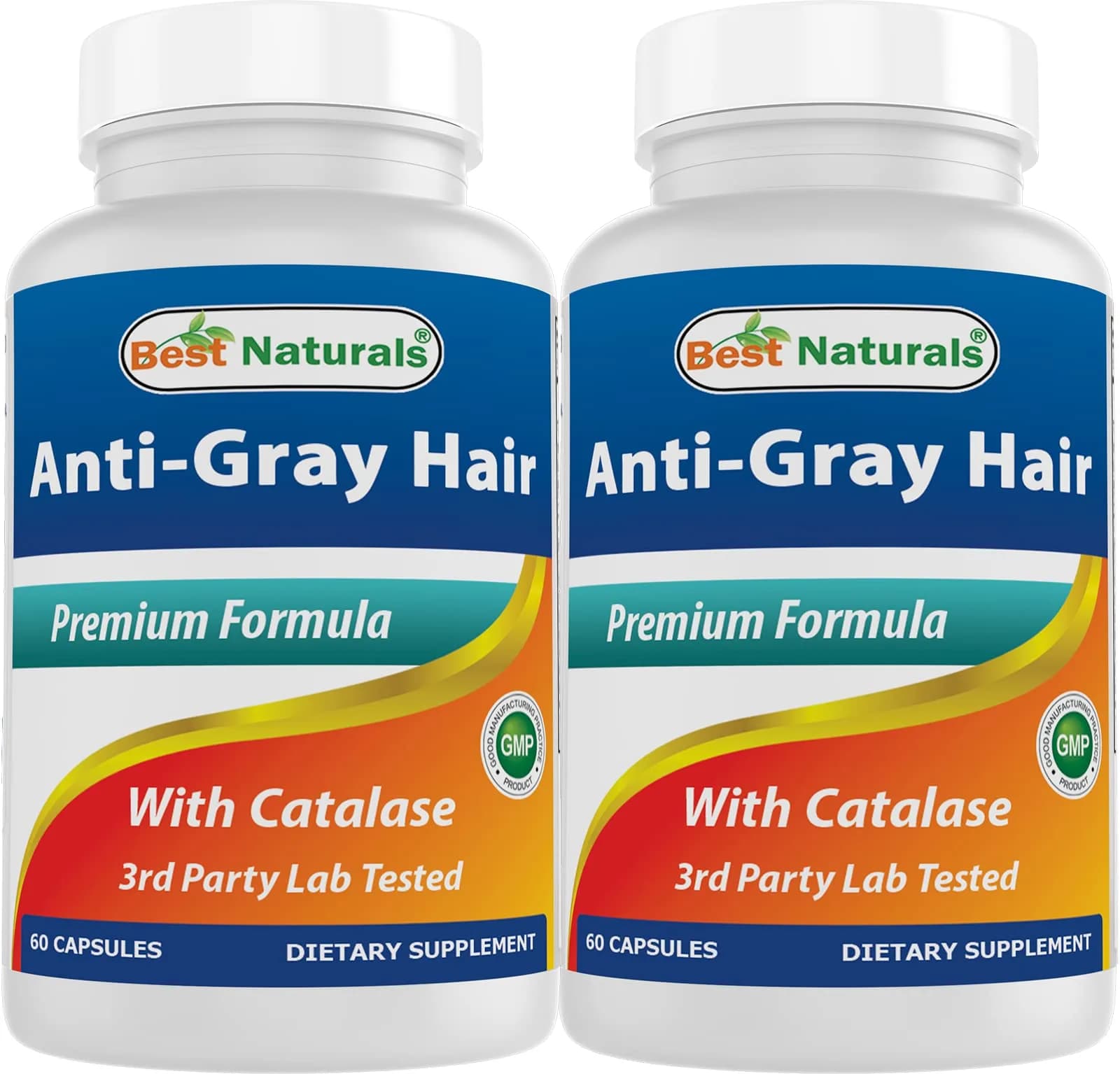 Best Naturals Anti Gray Hair Formula 60 Count (pack of 2) | Support Hair Color Restoration — Pack of 2
