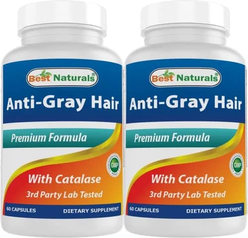 Best Naturals Anti Gray Hair Formula 60 Count (pack of 2) | Support Hair Color Restoration thumbnail 1