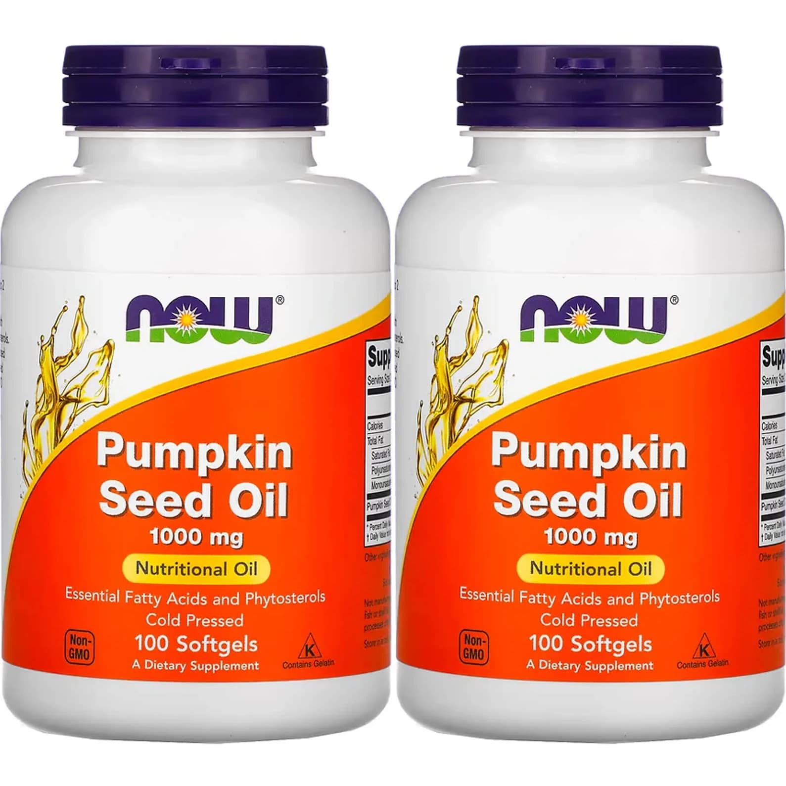 NOW Foods Pumpkin Seed Oil 1000mg Soft-gels, 200 Count (100X2 Pack) | Cold-Pressed Essential Fatty Acids