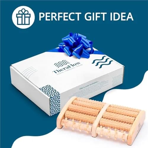 TheraFlow Wooden Foot Roller Massager for Plantar Fasciitis Relief | 2.5cm (1.0in) x 7.5cm (3.0in) x 11.2cm (4.4in) thumbnail 2
