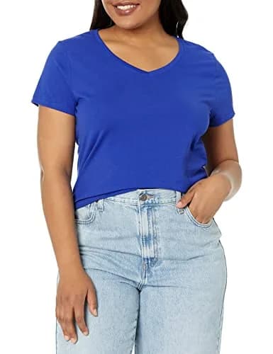 Hanes Women's X-Temp V-Neck Tee, Deep Royal, XX-Large | Dynamic Moisture Control for Comfort thumbnail 1