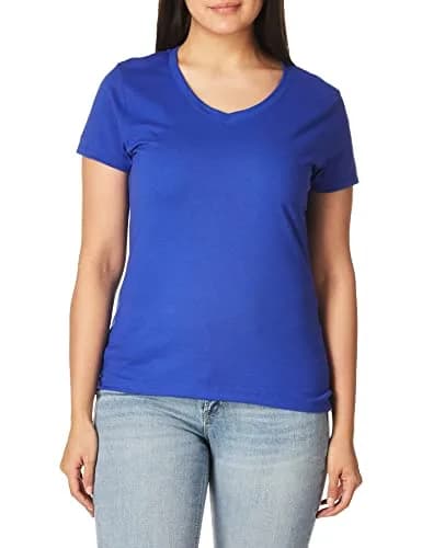 Hanes Women's X-Temp V-Neck Tee, Deep Royal, XX-Large | Dynamic Moisture Control for Comfort thumbnail 5