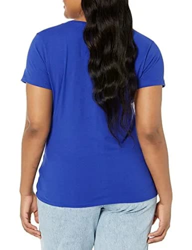 Hanes Women's X-Temp V-Neck Tee, Deep Royal, XX-Large | Dynamic Moisture Control for Comfort thumbnail 2
