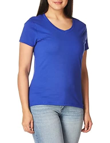 Hanes Women's X-Temp V-Neck Tee, Deep Royal, XX-Large | Dynamic Moisture Control for Comfort thumbnail 4