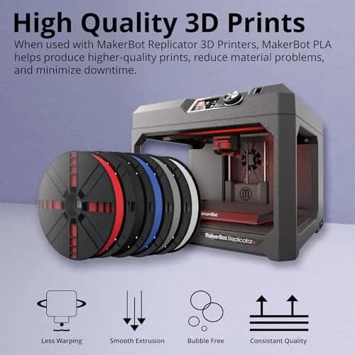MakerBot PLA Filament 1.75mm True White 0.91 kg (2 Lb) | Consistent Prints for MakerBot Printers thumbnail 2