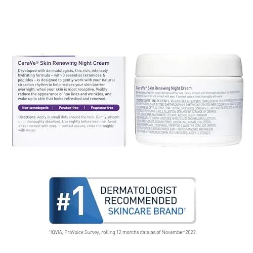 CeraVe Skin Renewing Night Cream Peptide Complex Hyaluronic Acid Ceramide Moisturizer for Face 1.7 Ounce thumbnail 5