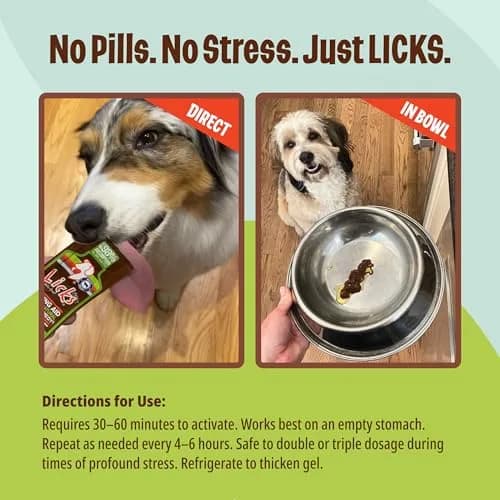 Licks Pill Free Licks Zen Calming Aid, L-Theanine, Braised Beef Flavor, 5 Packets | Fast-Acting Pet Stress Support thumbnail 6