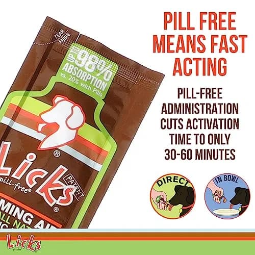 Licks Pill Free Licks Zen Calming Aid, L-Theanine, Braised Beef Flavor, 5 Packets | Fast-Acting Pet Stress Support thumbnail 7