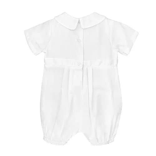 Petit Ami Baby Boys' Pique Christening Knicker with Hat, 3 Months, White | Heirloom-Quality Baptism Outfit thumbnail 2