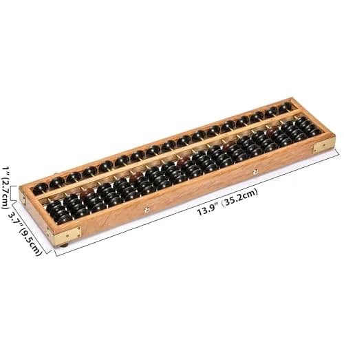 Yellow Mountain Imports Vintage Wood Soroban Abacus 17 Column 35.3 cm (13.9 in) | Educational Math Tool thumbnail 4