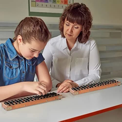 Yellow Mountain Imports Vintage Wood Soroban Abacus 17 Column 35.3 cm (13.9 in) | Educational Math Tool thumbnail 8