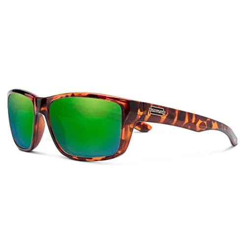 Suncloud Mayor Polarized Sunglass with Polycarbonate Lens, Tortoise Frame/Green Mirror, One Size thumbnail 1