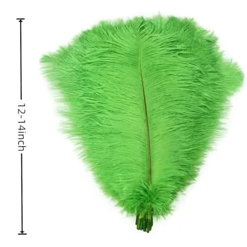 Sowder 10pcs Ostrich Feathers 12-14inch | Natural Lime Green for Wedding & Party Decor thumbnail 3