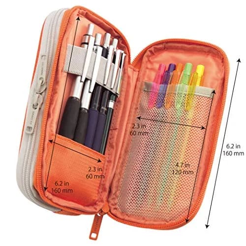 LIHIT LAB Double Pen Case Blue 156 g (5.5 oz) | Durable Organizer for Students & Professionals thumbnail 2