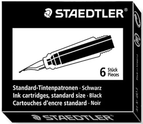 STAEDTLER Cartridge Ink Refill Pack of 6 | Black Ink for Pens & Refills thumbnail 1