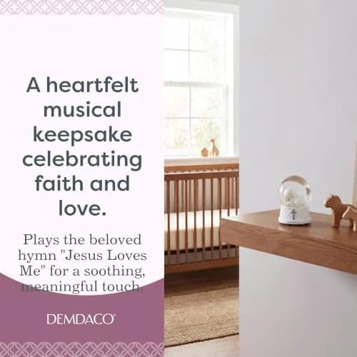DEMDACO Jesus Loves Me Musical Water Globe, Lamb, Resin and Stone | Heartwarming Religious Decor (70-120 chars) thumbnail 2