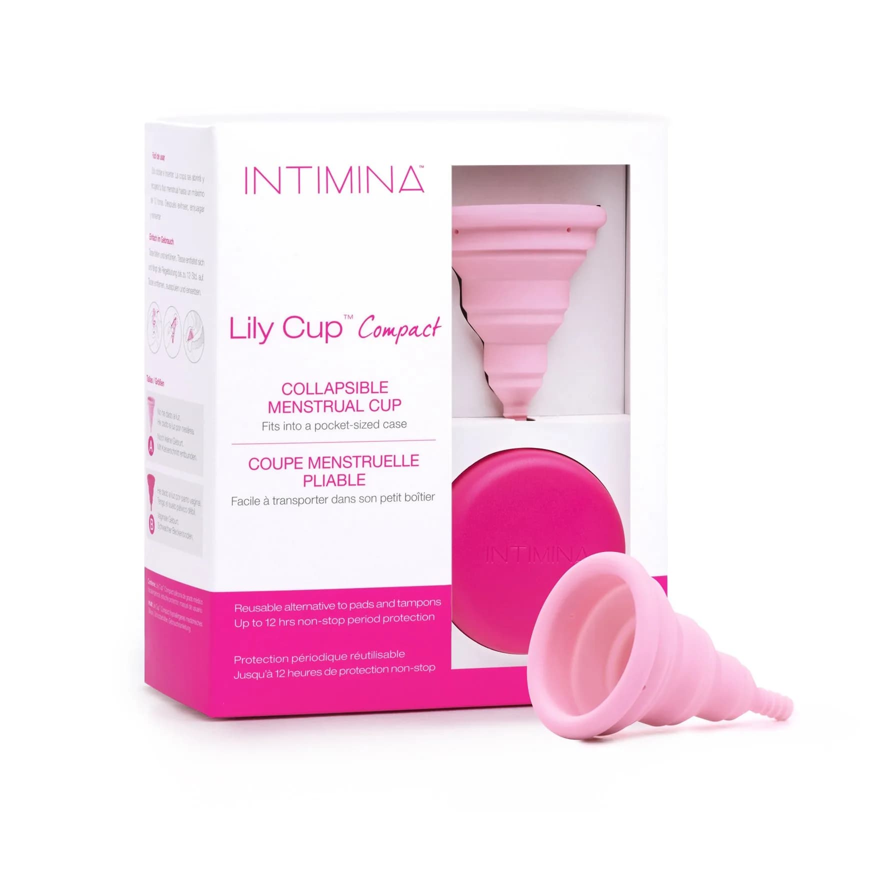 INTIMINA Lily Cup Compact Size A Menstrual Cup | Reusable, Flat-Fold, Pink — Pink