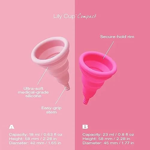 INTIMINA Lily Cup Compact Size A Menstrual Cup | Reusable, Flat-Fold, Pink thumbnail 6